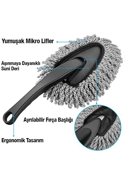 coofbe Profesyonel 6 Parça Mikrofiber Araç Yıkama Seti Araç Jant Yıkama Fırcası Bezi Araç Yıkama Fır