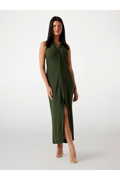 Guess فستان طويل بأزرار