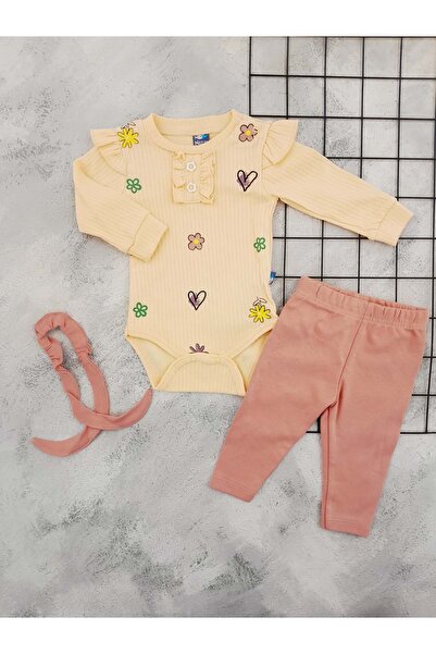 BEBEMER NAZAR 24546 ÇİÇEK BASKILI RAPORLU 3 LÜ TAKIM SOMON