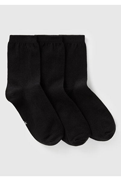 United Colors of Benetton Unisex Μαύρες κάλτσες 3 τεμαχίων