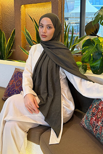 lamelif Βαμβακερό σάλι Comfort Σκούρο Πράσινο