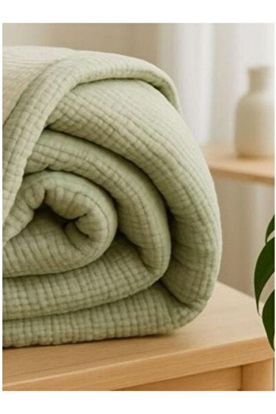 Tasarım إتش بي آند فيكتوري موسلين لحاف طبقات أخضر مزدوج 240×230 سم.