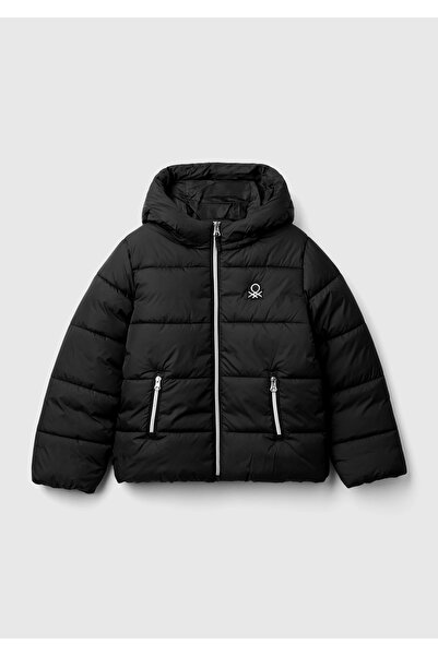 United Colors of Benetton Κοριτσίστικο μαύρο αριστερό στήθος με κεντημένο λογ...