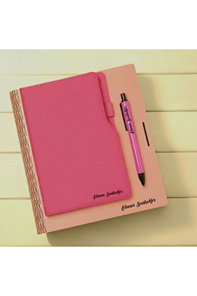 ertal hediyelik Kişiye Özel Renkli Ahşap Kutusunda A/5 Defter & Metal Tükenme...