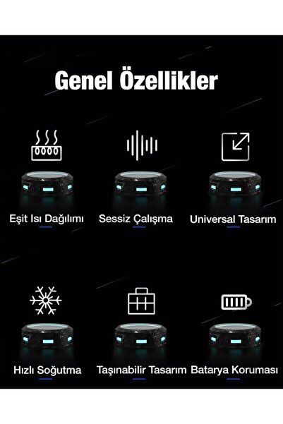 coofbe RGB 5-8.45 inç Dijital Göstergeli Tablet Soğutucu Telefon Gamer Oyuncu Radyatör Soğutma Fanı