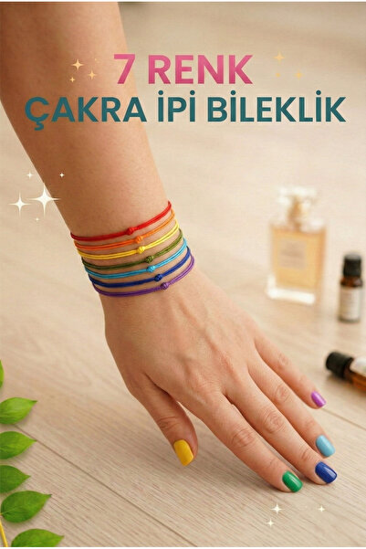 Crystal Atelier 7 Renk Çakra Ip Bileklik