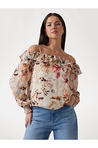 Guess بلوزة شيفون مطبوع