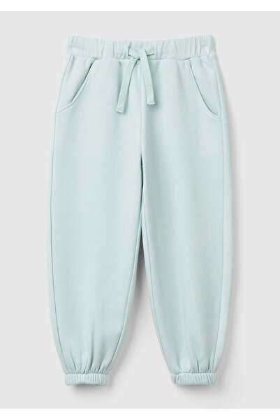 United Colors of Benetton Κοριτσίστικο παντελόνι φόρμας Aqua Green με λεπτομέ...