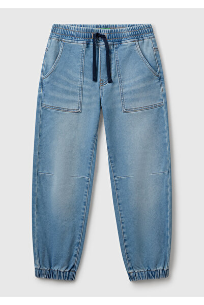 United Colors of Benetton Dečije svetloplave pantalone sa detaljnim logotipom...