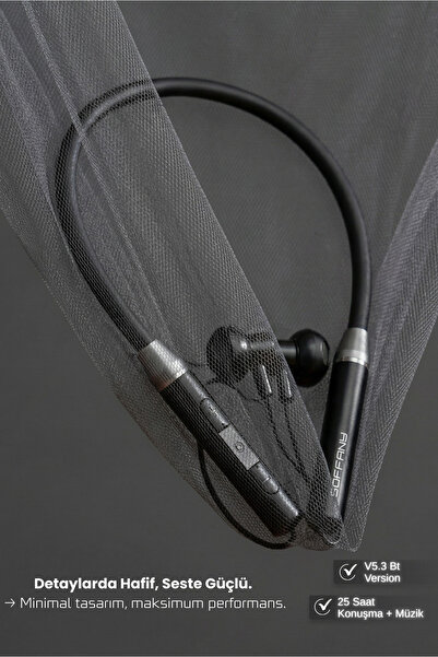 Soffany AP-18 AP-18 Magnet Serisi Boyun Askılı Bluetooth 5.3 Kulaklık Siyah