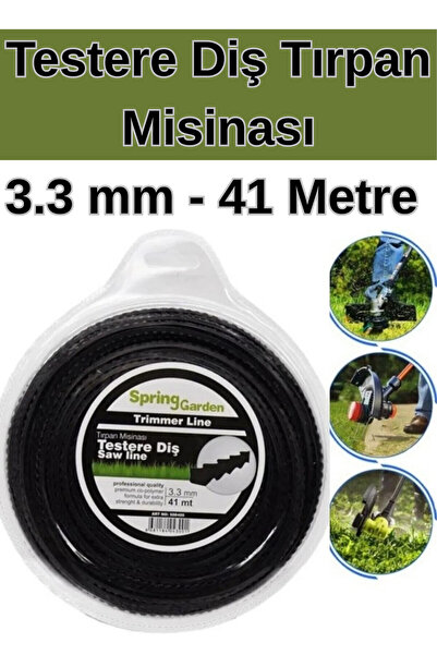 KL HOME 3.3 Mm x Testere Diş Bahçe Çim Ot biçme Tırpan Misinası- 41 Metre uzu...