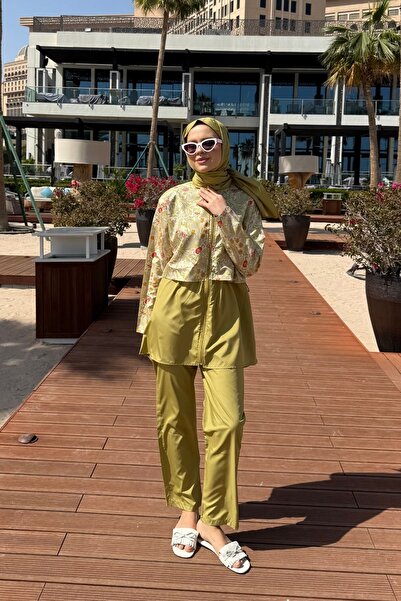 lurex moda Doha Parachute Fabric 3-Piece Fully Covered Hijab Swimsuit