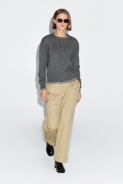 Massimo Dutti Yün karışımlı bisiklet yaka triko kazak