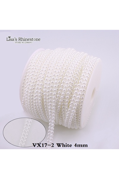 Choice خيط صيد أبيض 4 مم، طوله 2/20 ياردة، مصنوع من خرز لؤلؤ صناعي بلون عاجي ...