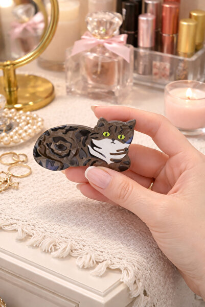 Emsay Store Cat Figurine Bone Buckle- Cat Figurine Bone Buckle- Sedefli Toka-...