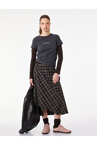 Koton Slim Fit Short Sleeve Crew Neck T-Shirt with Angel Print on the Back