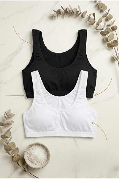 underwear bodyway 2'li Set Kalın Askılı Pamuklu Penye Büstiyer - Telsiz Balen...