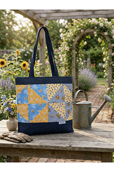 Ays Quilt Kot Omuz Çantası - İçi Cepli El Yapımı Patchwork Çanta