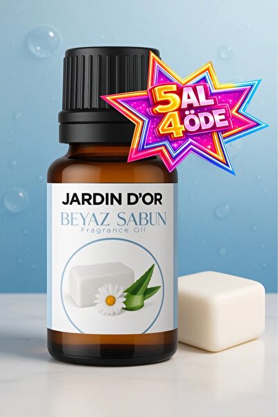 JARDIN D'OR Beyaz Sabun Esansiyel Uçucu Koku Yağı Buhurdanlık Yağı Difüzör Es...