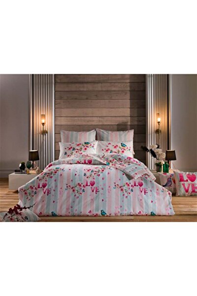 Doqu Home Polycotton Love Flower Çift Kişilik Nevresim Takımı