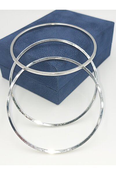 STAİNLES Stainless Steel Gümüş Renk Ajda Bilezik Seti 3 Adet