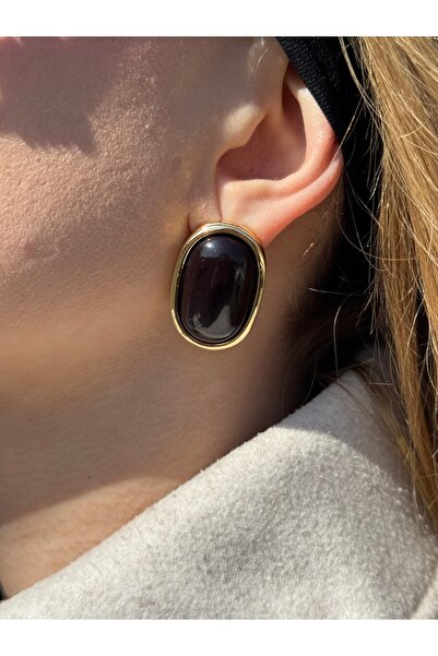 Charmist أقراط لارينا الفولاذية السوداء