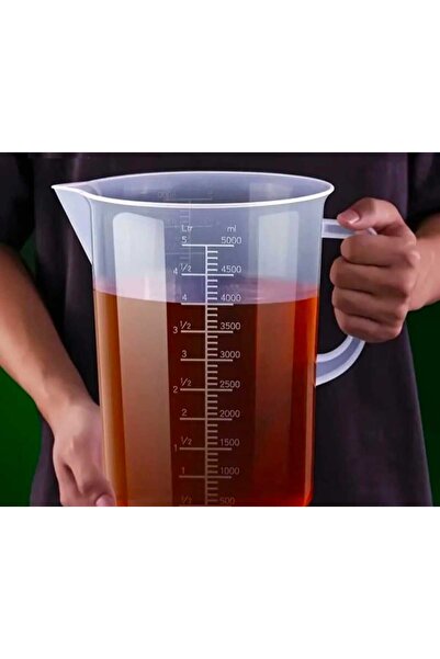 Kartell 5 Litre Polipropilen Plastik Kulplu Beher -ölçü Kabı-karaf- Maşrapa (...