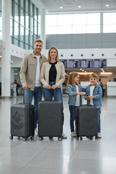 ALBATROS 3,lü Set ABS Plastik Valiz Bavul Seyahat Çantası