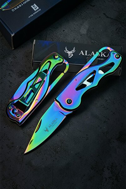 KeskinAdam41 Alaska SDR 11X Kilitli Rainbow Gökkuşağı Çakı Paslanmaz Çelik An...