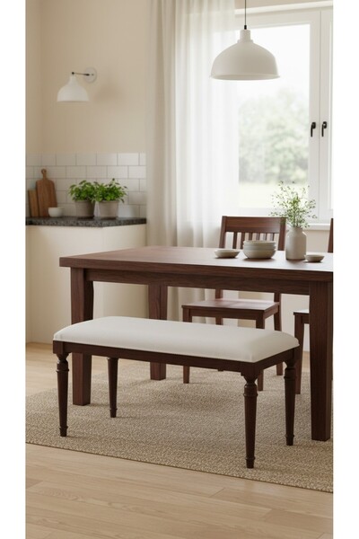 KleinHaus Furniture Ahşap Bank, Ahşap Ayaklı Mutfak Bench, Modern Oturma Bank...