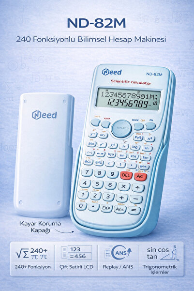 Need 240 Fonksiyonlu Mavi Bilimsel Hesap Makinesi 82M