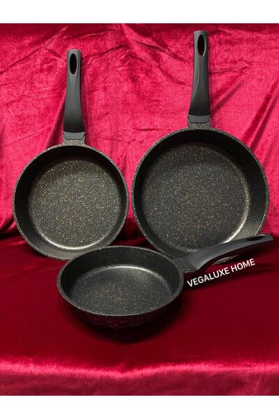FMS 3 Piece Cast Pan Set Black 20-24-28 cm