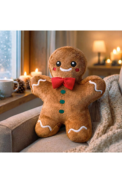 eco sepet Kurabiye Adam Peluş Yastık 32 cm, Uyku Arkadaşı Hediyelik Oyuncak T...