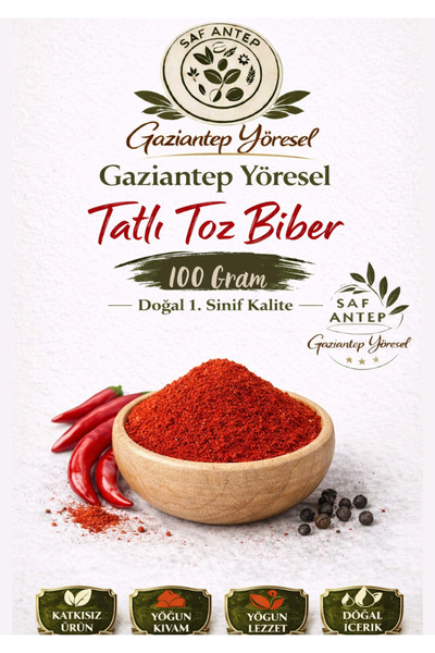 safantep Gaziantep Yöresel Tatlı Toz Biber 100 Gram – Doğal 1.Sınıf Kalite