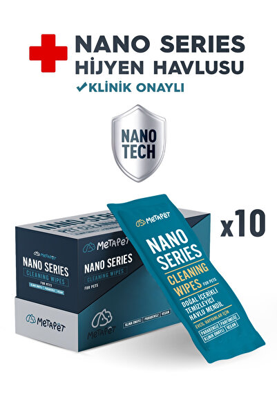 Köpekler Için Nano Series Büyük Bakım Havlusu, Göz Kulak Ağız Temizleme, Islak Mendili, 10 Adet