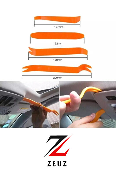 ZeuZ Oto Torpido Sökücü Trim Teyp Radyo Kapı Konsol Sökme Aparatı 4'lü Set