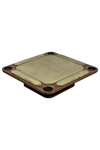 ALBADER Large Ploot Table with Cup Holders and Fixed Base Velvet Card Game Ta...