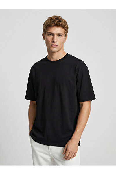 goreels Men's Basic Owersize Summer Fine Textured P Cotton U Comfortable Anti...