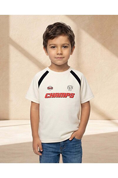 REDTAG Boys Ecru Raglan Sleeve Modal T-Shirt