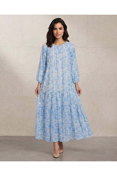 REDTAG Women Blue Printed Casual Dress