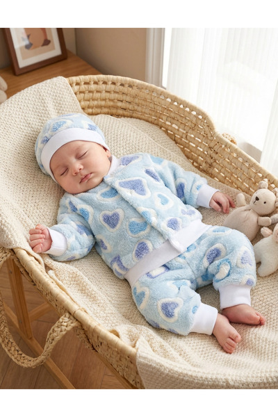 MiniKids Σετ 3 τεμαχίων, Super Cocolino, μπλε καρδιές