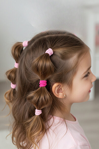 PETEK AKSESUAR 100 Pieces of Rubber Buckles with Colorful Bags in Pink