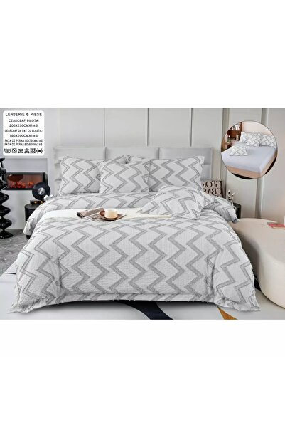 Casa Pucioasa Duvet Cover Set Set - 6 Pieces Fine Smooth Cotton , Grofata Wit...