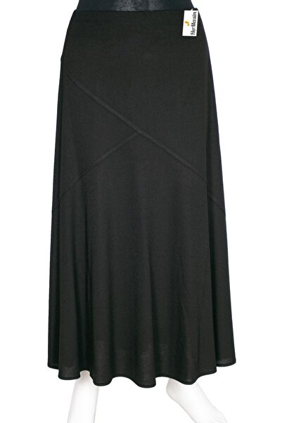 HESNA Women's Firdevs Turquoise Lined Cross Model Black Skirt