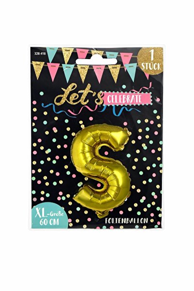Party Gold letter "S" foil balloon, 60 cm