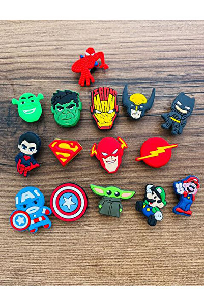 Buki'nin Atölyesi Jibbitz Terlik Süsü 15 'Li Set Marvel Karakterleri