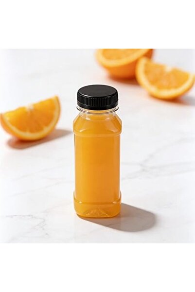 Ideal Pack Premium 200ml Transparent Plastic Bottle with Black Screw Cap Pack of 10
