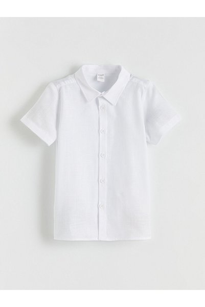 LC Waikiki White Short Sleeve Boys' Shirt from Güli̇s Gi̇yi̇m