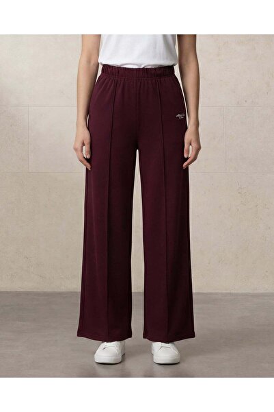 REDTAG Women Burgundy Wide Leg Active Pant
