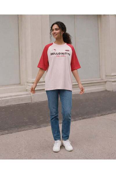 REDTAG Women White Print Oversized T-Shirt